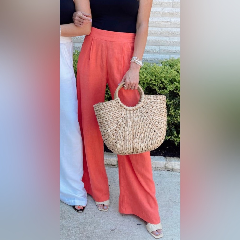 Linen-Blend Ultra Wide-Leg Pant